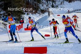 28.01.2022, Seefeld, Austria (AUT): Antoine Gerard (FRA), Ilkka Herola (FIN), Ryota Yamamoto (JPN), Ondrej Pazout (CZE), (l-r)  - FIS world cup nordic combined men, individual gundersen HS109/7,5km, Seefeld (AUT). www.nordicfocus.com. © Volk/NordicFocus. Every downloaded picture is fee-liable.