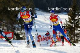 28.01.2022, Seefeld, Austria (AUT): Perttu Reponen (FIN), Lukas Danek (CZE), (l-r)  - FIS world cup nordic combined men, individual gundersen HS109/7,5km, Seefeld (AUT). www.nordicfocus.com. © Volk/NordicFocus. Every downloaded picture is fee-liable.