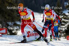 28.01.2022, Seefeld, Austria (AUT): Thomas Joebstl (AUT), Espen Bjoernstad (NOR), (l-r)  - FIS world cup nordic combined men, individual gundersen HS109/7,5km, Seefeld (AUT). www.nordicfocus.com. © Volk/NordicFocus. Every downloaded picture is fee-liable.