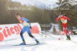 28.01.2022, Seefeld, Austria (AUT): (l-r), Matteo Baud (FRA), Jens Luraas Oftebro (NOR) - FIS world cup nordic combined men, individual gundersen HS109/5km, Seefeld (AUT). www.nordicfocus.com. © Volk/NordicFocus. Every downloaded picture is fee-liable.
