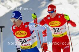 28.01.2022, Seefeld, Austria (AUT): Jan Vytrval (CZE), Artem Galunin (RUS), (l-r)  - FIS world cup nordic combined men, individual gundersen HS109/7,5km, Seefeld (AUT). www.nordicfocus.com. © Volk/NordicFocus. Every downloaded picture is fee-liable.