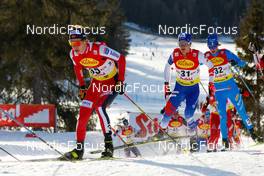 28.01.2022, Seefeld, Austria (AUT): Espen Andersen (NOR), Tomas Portyk (CZE), Samuel Costa (ITA), Stefan Rettenegger (AUT), (l-r)  - FIS world cup nordic combined men, individual gundersen HS109/7,5km, Seefeld (AUT). www.nordicfocus.com. © Volk/NordicFocus. Every downloaded picture is fee-liable.