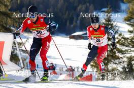 29.01.2022, Seefeld, Austria (AUT): Hideaki Nagai (JPN), Kodai Kimura (JPN), (l-r)  - FIS world cup nordic combined men, individual gundersen HS109/10km, Seefeld (AUT). www.nordicfocus.com. © Volk/NordicFocus. Every downloaded picture is fee-liable.
