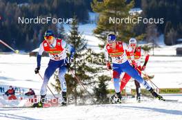 29.01.2022, Seefeld, Austria (AUT): Ilkka Herola (FIN), Tomas Portyk (CZE), (l-r)  - FIS world cup nordic combined men, individual gundersen HS109/10km, Seefeld (AUT). www.nordicfocus.com. © Volk/NordicFocus. Every downloaded picture is fee-liable.
