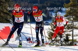 29.01.2022, Seefeld, Austria (AUT): Eric Frenzel (GER), Terence Weber (GER), (l-r)  - FIS world cup nordic combined men, individual gundersen HS109/10km, Seefeld (AUT). www.nordicfocus.com. © Volk/NordicFocus. Every downloaded picture is fee-liable.