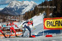 30.01.2022, Seefeld, Austria (AUT): Andreas Skoglund (NOR), Fabian Riessle (GER), (l-r)  - FIS world cup nordic combined men, individual gundersen HS109/12.5km, Seefeld (AUT). www.nordicfocus.com. © Volk/NordicFocus. Every downloaded picture is fee-liable.