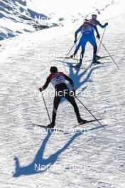 30.01.2022, Seefeld, Austria (AUT): Niklas Malacinski (USA), +49+, (l-r)  - FIS world cup nordic combined men, individual gundersen HS109/12,5km, Seefeld (AUT). www.nordicfocus.com. © Volk/NordicFocus. Every downloaded picture is fee-liable.