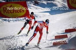 30.01.2022, Seefeld, Austria (AUT): Yoshito Watabe (JPN), Simen Tiller (NOR), (l-r)  - FIS world cup nordic combined men, individual gundersen HS109/12.5km, Seefeld (AUT). www.nordicfocus.com. © Volk/NordicFocus. Every downloaded picture is fee-liable.