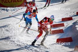 30.01.2022, Seefeld, Austria (AUT): Mario Seidl (AUT), Antoine Gerard (FRA), (l-r)  - FIS world cup nordic combined men, individual gundersen HS109/12.5km, Seefeld (AUT). www.nordicfocus.com. © Volk/NordicFocus. Every downloaded picture is fee-liable.