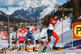 30.01.2022, Seefeld, Austria (AUT): Jens Luraas Oftebro (NOR), Ilkka Herola (FIN), Yoshito Watabe (JPN), (l-r)  - FIS world cup nordic combined men, individual gundersen HS109/12.5km, Seefeld (AUT). www.nordicfocus.com. © Volk/NordicFocus. Every downloaded picture is fee-liable.