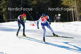 30.01.2022, Seefeld, Austria (AUT): Julian Schmid (GER), Ilkka Herola (FIN), (l-r)  - FIS world cup nordic combined men, individual gundersen HS109/12,5km, Seefeld (AUT). www.nordicfocus.com. © Volk/NordicFocus. Every downloaded picture is fee-liable.