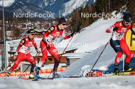 30.01.2022, Seefeld, Austria (AUT): Manuel Einkemmer (AUT), +35+, Kodai Kimura (JPN), (l-r)  - FIS world cup nordic combined men, individual gundersen HS109/12.5km, Seefeld (AUT). www.nordicfocus.com. © Volk/NordicFocus. Every downloaded picture is fee-liable.