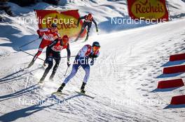 30.01.2022, Seefeld, Austria (AUT): Jens Luraas Oftebro (NOR), Johannes Rydzek (GER), Ilkka Herola (FIN), (l-r)  - FIS world cup nordic combined men, individual gundersen HS109/12.5km, Seefeld (AUT). www.nordicfocus.com. © Volk/NordicFocus. Every downloaded picture is fee-liable.