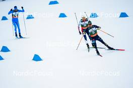 27.02.2022, Lahti, Finland (FIN): Espen Bjoernstad (NOR), Fabian Riessle (GER), (l-r)  - FIS world cup nordic combined men, individual HS130/10km, Lahti (FIN). www.nordicfocus.com. © Thibaut/NordicFocus. Every downloaded picture is fee-liable.