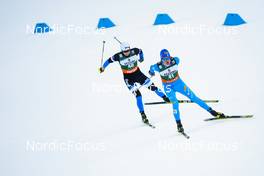27.02.2022, Lahti, Finland (FIN): Timofei Borisov (RUS), Samuel Costa (ITA), (l-r)  - FIS world cup nordic combined men, individual HS130/10km, Lahti (FIN). www.nordicfocus.com. © Thibaut/NordicFocus. Every downloaded picture is fee-liable.