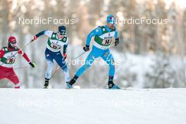 26.02.2022, Lahti, Finland (FIN): Jesse Paeaekkoenen (FIN), Alessandro Pittin (ITA), (l-r) - FIS world cup nordic combined men, team sprint HS130/2x7.5km, Lahti (FIN). www.nordicfocus.com. © Modica/NordicFocus. Every downloaded picture is fee-liable.