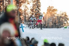 26.02.2022, Lahti, Finland (FIN): Espen Bjoernstad (NOR), Lukas Greiderer (AUT), (l-r) - FIS world cup nordic combined men, team sprint HS130/2x7.5km, Lahti (FIN). www.nordicfocus.com. © Modica/NordicFocus. Every downloaded picture is fee-liable.