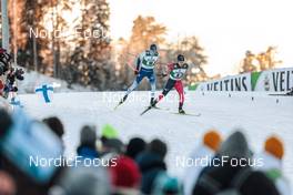 26.02.2022, Lahti, Finland (FIN): Eero Hirvonen (FIN), Kodai Kimura (JPN), (l-r) - FIS world cup nordic combined men, team sprint HS130/2x7.5km, Lahti (FIN). www.nordicfocus.com. © Modica/NordicFocus. Every downloaded picture is fee-liable.