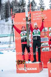 26.02.2022, Lahti, Finland (FIN): Franz-Josef Rehrl (AUT), Lukas Greiderer (AUT), (l-r) - FIS world cup nordic combined men, team sprint HS130/2x7.5km, Lahti (FIN). www.nordicfocus.com. © Modica/NordicFocus. Every downloaded picture is fee-liable.