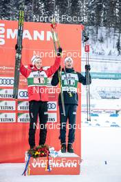 26.02.2022, Lahti, Finland (FIN): Espen Andersen (NOR), Espen Bjoernstad (NOR), (l-r) - FIS world cup nordic combined men, team sprint HS130/2x7.5km, Lahti (FIN). www.nordicfocus.com. © Modica/NordicFocus. Every downloaded picture is fee-liable.