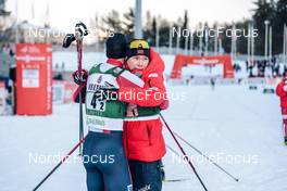 26.02.2022, Lahti, Finland (FIN): Joergen Graabak (NOR), Jens Oftebro (NOR), (l-r) - FIS world cup nordic combined men, team sprint HS130/2x7.5km, Lahti (FIN). www.nordicfocus.com. © Modica/NordicFocus. Every downloaded picture is fee-liable.
