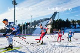 05.03.2022, Oslo, Norway (NOR): Ilkka Herola (FIN), Espen Andersen (NOR), Lars Ivar Skaarset (NOR), Laurent Muhlethaler (FRA), (l-r)  - FIS world cup nordic combined, individual gundersen HS134/10km, Oslo (NOR). www.nordicfocus.com. © Thibaut/NordicFocus. Every downloaded picture is fee-liable.
