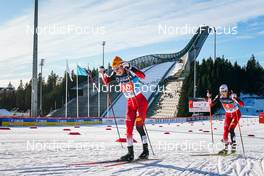 05.03.2022, Oslo, Norway (NOR): Franz-Josef Rehrl (AUT), Mario Seidl (AUT), (l-r)  - FIS world cup nordic combined, individual gundersen HS134/10km, Oslo (NOR). www.nordicfocus.com. © Thibaut/NordicFocus. Every downloaded picture is fee-liable.