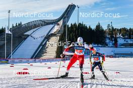 05.03.2022, Oslo, Norway (NOR): Lukas Greiderer (AUT), Manuel Faisst (GER), (l-r)  - FIS world cup nordic combined, individual gundersen HS134/10km, Oslo (NOR). www.nordicfocus.com. © Thibaut/NordicFocus. Every downloaded picture is fee-liable.