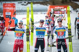 06.03.2022, Oslo, Norway (NOR): Mario Seidl (AUT), Jarl Magnus Riiber (NOR), Jens Luraas Oftebro (NOR), (l-r), (l-r) - FIS world cup nordic combined, individual gundersen HS134/10km, Oslo (NOR). www.nordicfocus.com. © Modica/NordicFocus. Every downloaded picture is fee-liable.