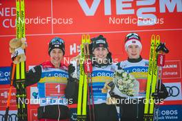 06.03.2022, Oslo, Norway (NOR): Mario Seidl (AUT), Jarl Magnus Riiber (NOR), Jens Luraas Oftebro (NOR), (l-r), (l-r) - FIS world cup nordic combined, individual gundersen HS134/10km, Oslo (NOR). www.nordicfocus.com. © Modica/NordicFocus. Every downloaded picture is fee-liable.