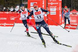 12.03.2022, Schonach, Germany (GER): Yoshito Watabe (JPN), Eric Frenzel (GER), (l-r)  - FIS world cup nordic combined men, individual gundersen HS100/10km, Schonach (GER). www.nordicfocus.com. © Volk/NordicFocus. Every downloaded picture is fee-liable.