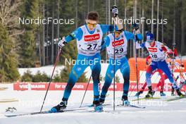 12.03.2022, Schonach, Germany (GER): Matteo Baud (FRA), Antoine Gerard (FRA), (l-r)  - FIS world cup nordic combined men, individual gundersen HS100/10km, Schonach (GER). www.nordicfocus.com. © Volk/NordicFocus. Every downloaded picture is fee-liable.