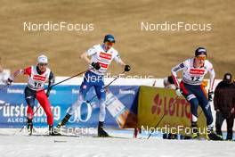 13.03.2022, Schonach, Germany (GER): Laurent Muhlethaler (FRA), Akito Watabe (JPN), Ilkka Herola (FIN), Jens Luraas Oftebro (NOR), (l-r) - FIS world cup nordic combined men, individual gundersen HS100/10km, Schonach (GER). www.nordicfocus.com. © Volk/NordicFocus. Every downloaded picture is fee-liable.