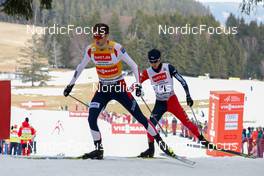 13.03.2022, Schonach, Germany (GER): Jarl Magnus Riiber (NOR), Ryota Yamamoto (JPN), (l-r) - FIS world cup nordic combined men, individual gundersen HS100/10km, Schonach (GER). www.nordicfocus.com. © Volk/NordicFocus. Every downloaded picture is fee-liable.