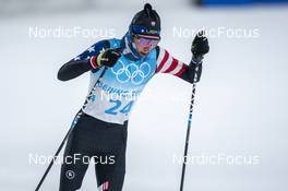 09.02.2022, Beijing, China (CHN): Jared Shumate (USA) - XXIV. Olympic Winter Games Beijing 2022, nordic combined men, individual gundersen HS106/10km, Beijing (CHN). www.nordicfocus.com. © Thibaut/NordicFocus. Every downloaded picture is fee-liable.