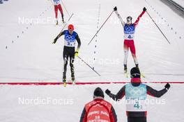 17.02.2022, Beijing, China (CHN): Vinzenz Geiger (GER), Ryota Yamamoto (JPN), (l-r)  - XXIV. Olympic Winter Games Beijing 2022, nordic combined men, team HS140/4x5km, Beijing (CHN). www.nordicfocus.com. © Thibaut/NordicFocus. Every downloaded picture is fee-liable.
