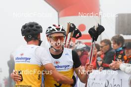 28.08.2022, Oberwiesenthal, Germany (GER): Johannes Rydzek (GER), Ilkka Herola (FIN), (l-r)  - FIS Nordic Combined Summer Grand Prix men and women, individual gundersen HS105/10km men, Oberwiesenthal (GER). www.nordicfocus.com. © Volk/NordicFocus. Every downloaded picture is fee-liable.