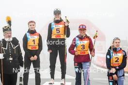 28.08.2022, Oberwiesenthal, Germany (GER): Minja Korhonen (FIN), Ema Volavsek (SLO), Nathalie Armbruster (GER), Jenny Nowak (GER), (l-r)  - FIS Nordic Combined Summer Grand Prix men and women, individual gundersen HS105/5km women, Oberwiesenthal (GER). www.nordicfocus.com. © Volk/NordicFocus. Every downloaded picture is fee-liable.