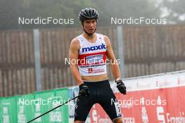 27.08.2022, Oberwiesenthal, Germany (GER): Niklas Malacinski (USA) - FIS Nordic Combined Summer Grand Prix men and women, mixed team, Oberwiesenthal (GER). www.nordicfocus.com. © Volk/NordicFocus. Every downloaded picture is fee-liable.