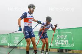 27.08.2022, Oberwiesenthal, Germany (GER): Samuel Costa (ITA), Annika Sieff (ITA), (l-r)  - FIS Nordic Combined Summer Grand Prix men and women, mixed team, Oberwiesenthal (GER). www.nordicfocus.com. © Volk/NordicFocus. Every downloaded picture is fee-liable.