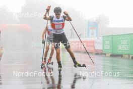 27.08.2022, Oberwiesenthal, Germany (GER): Eric Frenzel (GER), Erazem Stanonik (SLO), (l-r)  - FIS Nordic Combined Summer Grand Prix men and women, mixed team, Oberwiesenthal (GER). www.nordicfocus.com. © Volk/NordicFocus. Every downloaded picture is fee-liable.