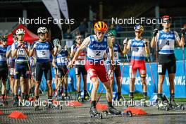 31.08.2022, Oberstdorf, Germany (GER): Sora Yachi (JPN), Franz-Josef Rehrl (AUT), Julian Schmid (GER), (l-r)  - FIS Nordic Combined Summer Grand Prix men and women, individual gundersen HS137/10km men, Oberstdorf (GER). www.nordicfocus.com. © Volk/NordicFocus. Every downloaded picture is fee-liable.