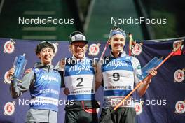 31.08.2022, Oberstdorf, Germany (GER): Ryota Yamamoto (JPN), Franz-Josef Rehrl (AUT), Eero Hirvonen (FIN), (l-r)  - FIS Nordic Combined Summer Grand Prix men and women, individual gundersen HS137/10km men, Oberstdorf (GER). www.nordicfocus.com. © Volk/NordicFocus. Every downloaded picture is fee-liable.