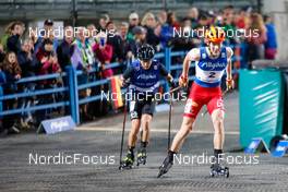 31.08.2022, Oberstdorf, Germany (GER): Ryota Yamamoto (JPN), Franz-Josef Rehrl (AUT), (l-r)  - FIS Nordic Combined Summer Grand Prix men and women, individual gundersen HS137/10km men, Oberstdorf (GER). www.nordicfocus.com. © Volk/NordicFocus. Every downloaded picture is fee-liable.