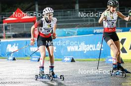 31.08.2022, Oberstdorf, Germany (GER): Annalena Slamik (AUT), Maria Gerboth (GER), (l-r)  - FIS Nordic Combined Summer Grand Prix men and women, individual gundersen HS106/5km women, Oberstdorf (GER). www.nordicfocus.com. © Volk/NordicFocus. Every downloaded picture is fee-liable.