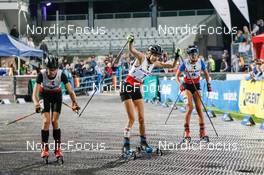 31.08.2022, Oberstdorf, Germany (GER): Maria Gerboth (GER), Veronica Gianmoena (ITA), (l-r)  - FIS Nordic Combined Summer Grand Prix men and women, individual gundersen HS106/5km women, Oberstdorf (GER). www.nordicfocus.com. © Volk/NordicFocus. Every downloaded picture is fee-liable.