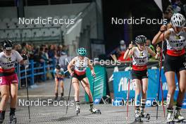 31.08.2022, Oberstdorf, Germany (GER): Tess Arnone (USA), Anne Haeckel (GER), (l-r)  - FIS Nordic Combined Summer Grand Prix men and women, individual gundersen HS106/5km women, Oberstdorf (GER). www.nordicfocus.com. © Volk/NordicFocus. Every downloaded picture is fee-liable.
