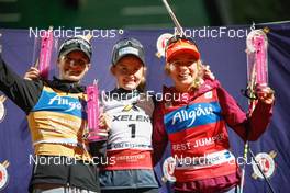 31.08.2022, Oberstdorf, Germany (GER): Ema Volavsek (SLO), Gyda Westvold Hansen (NOR), Nathalie Armbruster (GER), (l-r)  - FIS Nordic Combined Summer Grand Prix men and women, individual gundersen HS106/5km women, Oberstdorf (GER). www.nordicfocus.com. © Volk/NordicFocus. Every downloaded picture is fee-liable.
