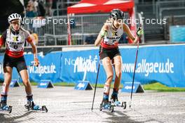 31.08.2022, Oberstdorf, Germany (GER): Annalena Slamik (AUT), Maria Gerboth (GER), (l-r)  - FIS Nordic Combined Summer Grand Prix men and women, individual gundersen HS106/5km women, Oberstdorf (GER). www.nordicfocus.com. © Volk/NordicFocus. Every downloaded picture is fee-liable.