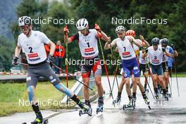 03.09.2022, Tschagguns, Austria (AUT): Jens Luraas Oftebro (NOR), Martin Fritz (AUT), Ilkka Herola (FIN), (l-r)  - FIS Nordic Combined Summer Grand Prix men and women, individual gundersen HS108/10km men, Tschagguns (AUT). www.nordicfocus.com. © Volk/NordicFocus. Every downloaded picture is fee-liable.